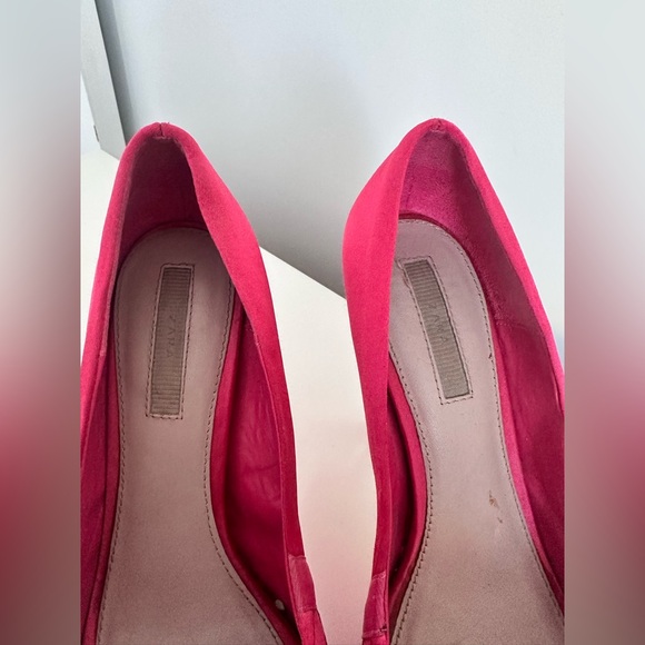 Zara Pink Satin High Heels Peep-Toe - Picture 5 of 11